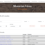 website sample Moravian Lives